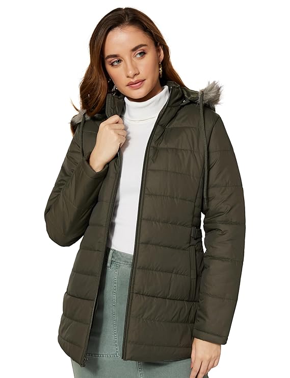 Stay Stylish and Warm with the Symbol Polyester Women Quilted Jacket
