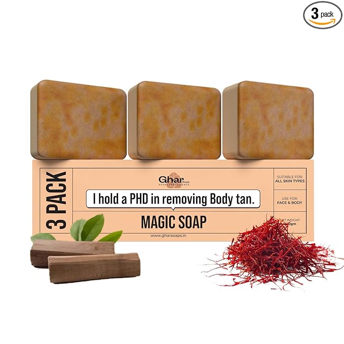 Ghar Soaps Sandalwood & Saffron Magic Soaps For Bath